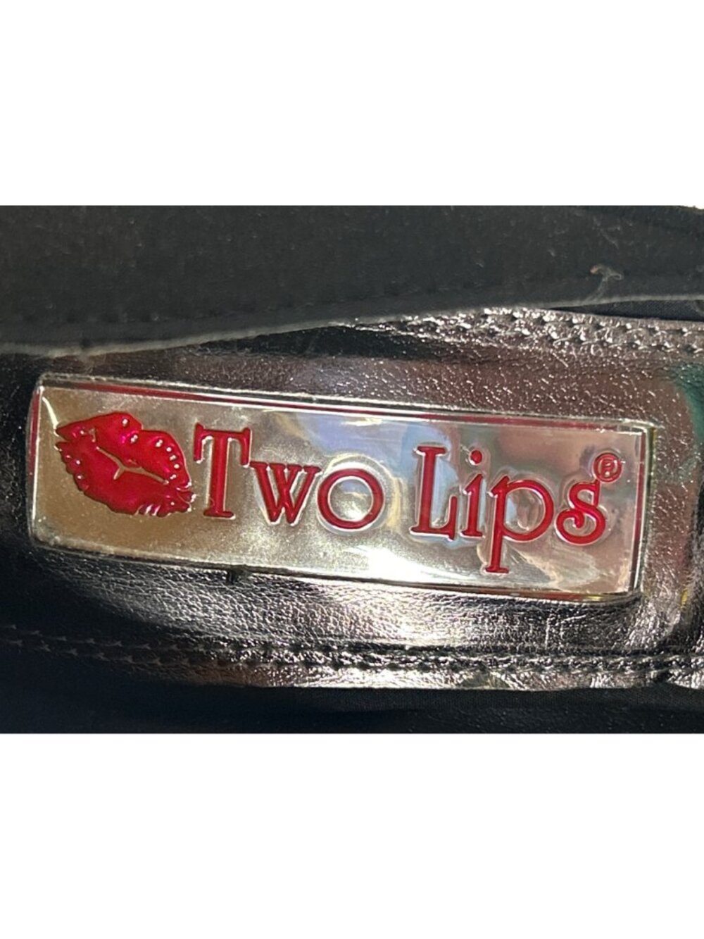 Two Lips Womens Size 6.5 Black Platform Stiletto Heels With Textured Metallic - Picture 7 of 16